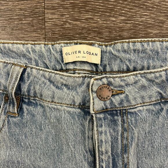 NWT Oliver Logan Aberdeen Wide Leg Crop Jeans Light Wash Size 32 High Rise Denim - Picture 6 of 16